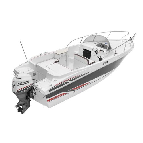 Lancha walkaround com motor de popa - SD 6.7 ELEGANCE - Selva Marine - Fiberglass - open / em fibra de vidro / máx. 7 pessoas
