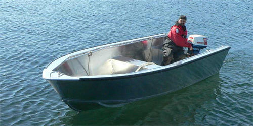 Barco profissional barco de trabalho - 16' Skiff - ABCO Industries Limited - com motor de popa / em alumínio