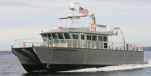 Barco profissional barco para levantamentos hidrográficos - 62’ USACE Florida II  - All American Marine - catamarã / com motor de centro / em alumínio