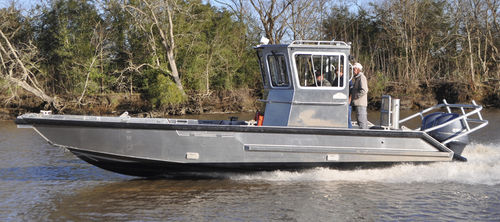 Barco profissional barco auxiliar para mergulho - 30 RESOLUTE - Metal Shark Aluminum Boats - barcaça de trabalho / com motor de popa / em alumínio