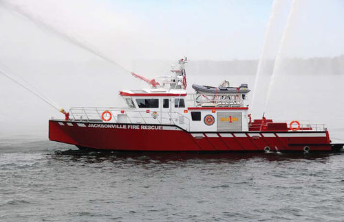 Barco profissional barco de combate a incêndio - FireStorm 70 - Metalcraft Marine Inc - com motor de centro hidrojato / em alumínio