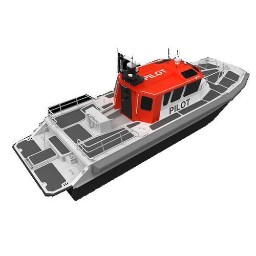 Barco profissional barco para transporte de pilotos - M1 - 46' - Moose Boats, Inc. - catamarã / com motor de centro hidrojato / a diesel