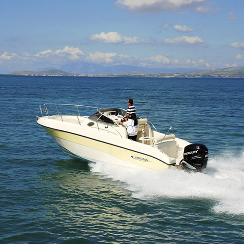 Lancha Cabin Cruiser com motor de popa - 755 - Biskinis Bros S.A. - open / máx. 8 pessoas / pernoite para 2 pessoas