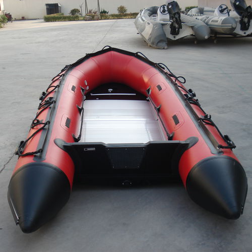 Barco inflável com motor de popa - UB330 V - Qingdao Lian Ya Boat Co.,Ltd. - dobrável / com piso em alumínio / com quilha inflável