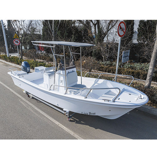 Lancha de console central com motor de popa - SW580 - Qingdao Lian Ya Boat Co.,Ltd. - de pesca esportiva / em fibra de vidro / máx. 8 pessoas