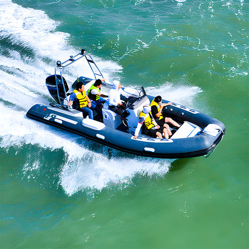 Barco inflável com motor de popa - RIB580-Alu - Qingdao Lian Ya Boat Co.,Ltd. - de gasolina / open / com console central