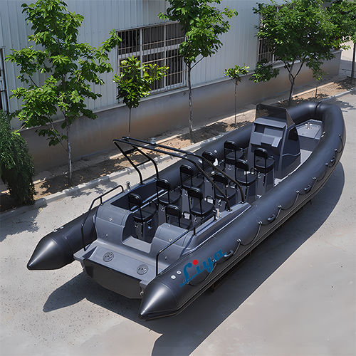 Barco inflável com motor de popa - RIB830 - Qingdao Lian Ya Boat Co.,Ltd. - de gasolina / bimotor / de casco rígido (RIB)