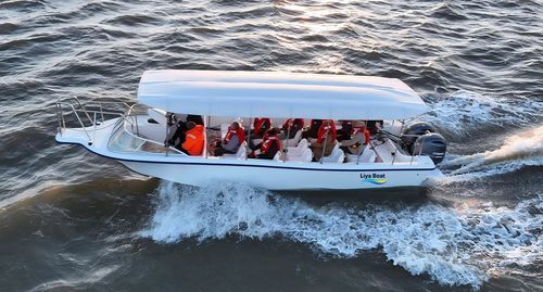 Barco profissional barco de passageiros - 30 FRP - Qingdao Lian Ya Boat Co.,Ltd. - táxi aquático / com motor de popa / em PRFV
