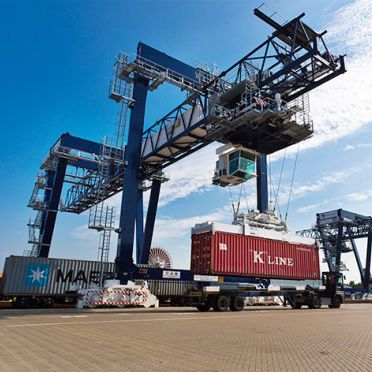Guindaste empilhador de contêineres com trilho - RMG - Liebherr-International Deutschland - automático