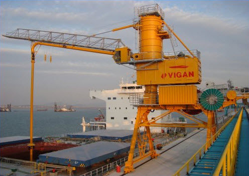 Descarregador de navio contínuo - NIV 400 - VIGAN Engineering S.A. - pneumático / com trilho