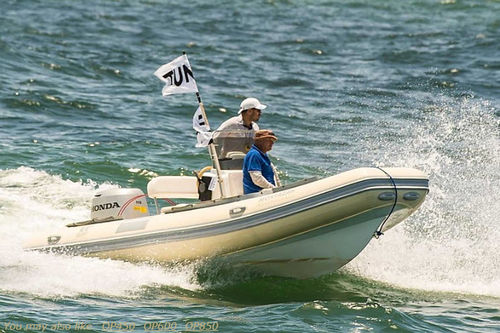 Barco inflável com motor de popa - OP520 - Tiger Marine - semirrígido / com console central / open