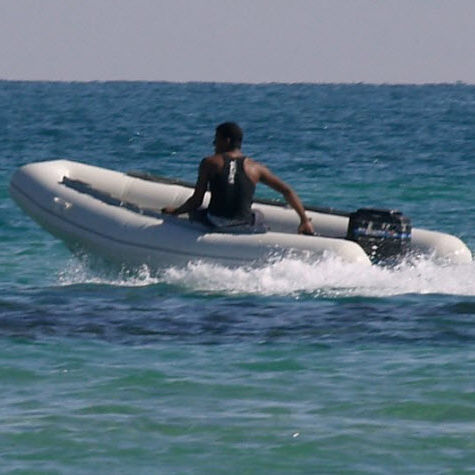 Barco inflável com motor de popa - T360 - Tiger Marine - semirrígido / open / máx. 6 pessoas