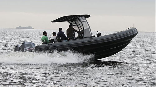 Barco profissional barco-patrulha - DM850 - Tiger Marine - barco auxiliar para mergulho / com motor de popa / barco inflável semirrígido