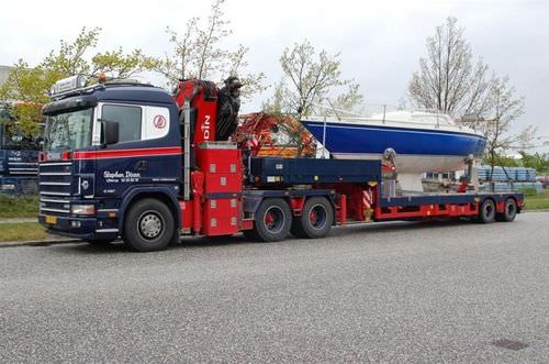 Carreta para transporte de cargas pesadas - MULTIFUNCTIONAL - Broshuis - para barco / rebaixada
