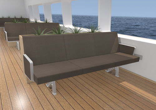 Banco para navio de passageiros - WM 900 SOFA - West Mekan - de 3 lugares / com apoio de braços