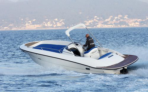 Barco de apoio para iate com motor de centro - Aquarius EFB  - CLEAR - com console central / open / com solário