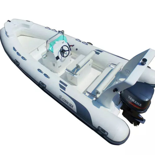 Barco inflável com motor de popa - HH series - Weihai Hifei Marine Co., Ltd - de casco rígido (RIB) / com console central / open