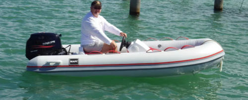 Barco inflável com motor de popa - H-V series - Weihai Hifei Marine Co., Ltd - open / com console lateral / máx. 4 pessoas