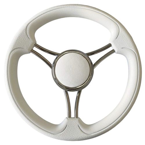 Volante para barco a motor em aço inoxidável - T22KCP series - SAVORETTI ARMANDO & C. s.n.c. - revestido de poliuretano / com revestimento de couro / 6 raios
