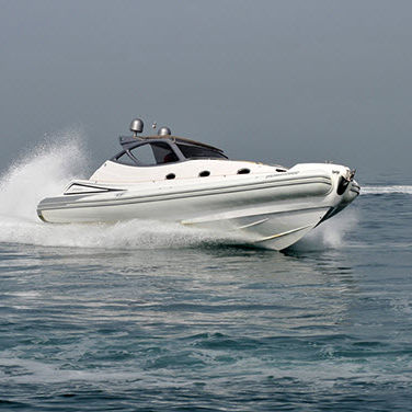 Barco inflável com motor de centro - 42 CRUISER - Heaven Gommoni - bimotor / semirrígido / com cockpit fechado