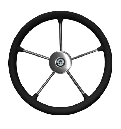 Volante para barco a motor em aço inoxidável - VR03 - Riviera srl Genova - de regata / 5 raios / preto