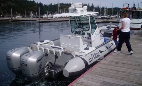 Barco inflável com motor de popa - NEPTUNE  - Polaris boat - semirrígido / open / com console central