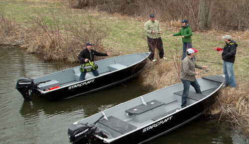 Barco profissional barco utilitário - SL 14 - Stardeck by starcraft - com motor de popa / em alumínio