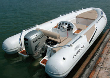 Barco inflável com motor de popa - 320 EVO - Aermarine - semirrígido / com console central / bote auxiliar para iate