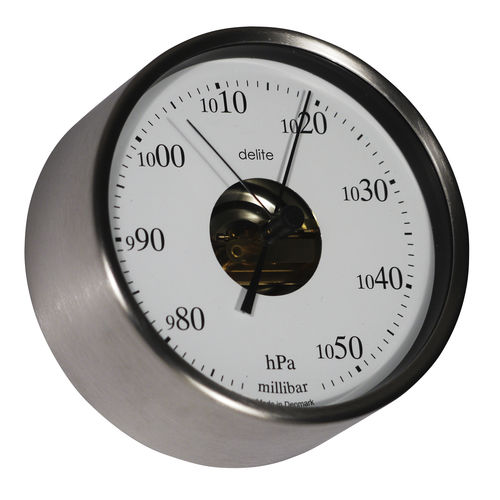 Barômetro analógico - 607500 - Delite  - em aço inoxidável / branco