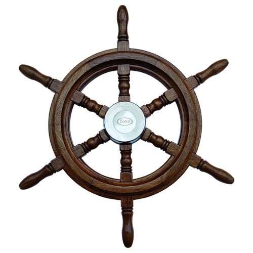 Volante para barco a motor em teca - 73008-24 - AAA WORLD-WIDE ENTERPRISES LTD. - tradicional / 6 raios / marrom