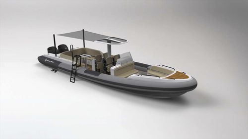 Barco inflável com motor de popa - 10.7M - Xtenders - bimotor / semirrígido / com console central