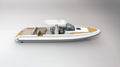 Barco inflável com motor de centro - 11.2M - Xtenders - de casco rígido (RIB) / com console central / open