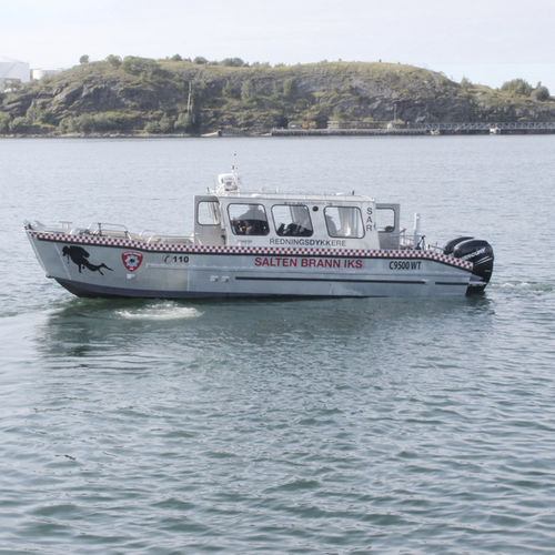Barco profissional barco utilitário - C 950 WT - MS Boat - com motor de popa / em alumínio