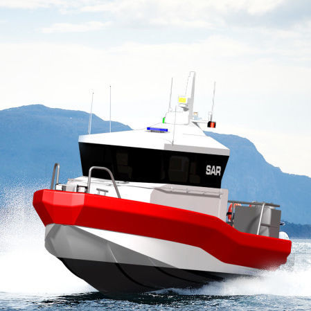 Barco profissional barco de busca e salvamento - 30Z SAR - HUKKELBERG BOATS - barco salva-vidas / com motor de centro hidrojato / de centro-rabeta