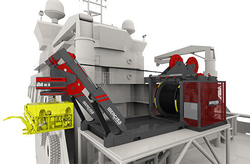 Guincho para navio - MO-E/160/4000-34 - Ibercisa Deck Machinery - para cabo umbilical de ROV / para sistema de lançamento e recolhimento / elétrico