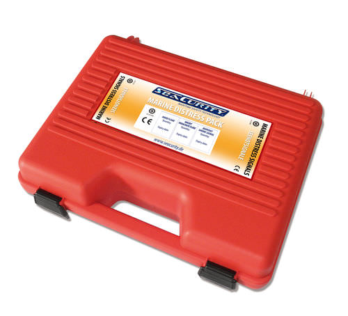 Kit de pirotécnicos de sinalização e salvatagem para barco: navegação em alto-mar (fachos manuais, sinais fumígenos, foguetes sinalizadores) - 54025 - SeaCurity GmbH