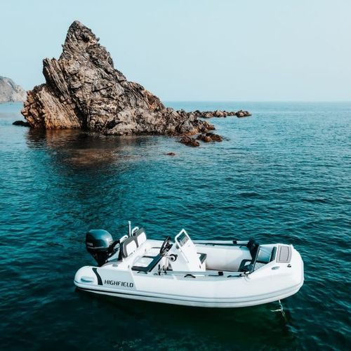 Barco inflável com motor de popa - SP 360 - HIGHFIELD BOATS - semirrígido / open / com console lateral