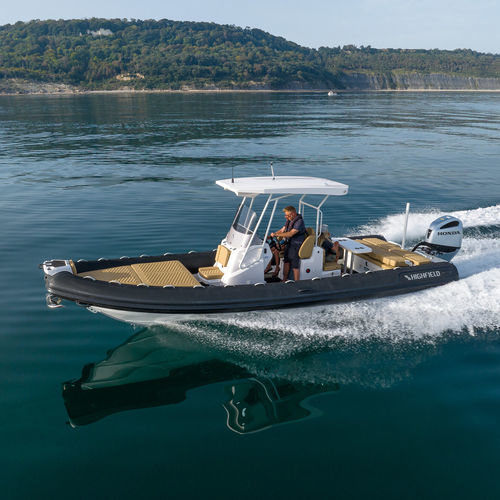Barco inflável com motor de popa - SP 800 - HIGHFIELD BOATS - open / com console central / esportivo