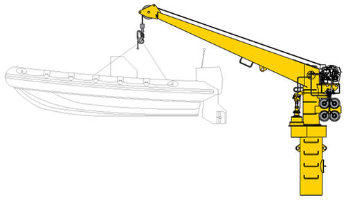 Turco para barco de salvamento - D SERIES - Allied Marine Crane - hidráulico