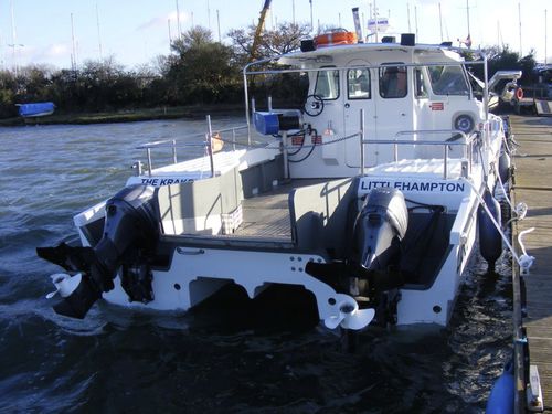 Barco de pesca-passeio catamarã - Kraken - Cheetah Marine - com motor de popa / bimotor / com casa do leme