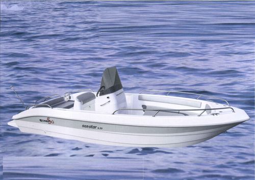 Lancha de console central com motor de centro - SEA STAR 6.30 - SOCIETA' CONERO sas - em fibra de vidro / máx. 7 pessoas / com solário