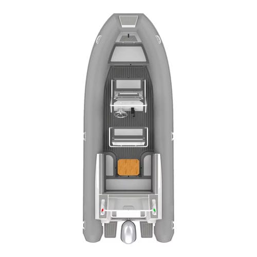 Barco inflável com motor de popa - 640 Double Deep - MerVista Boat - de casco rígido (RIB) / com console central / para pesca