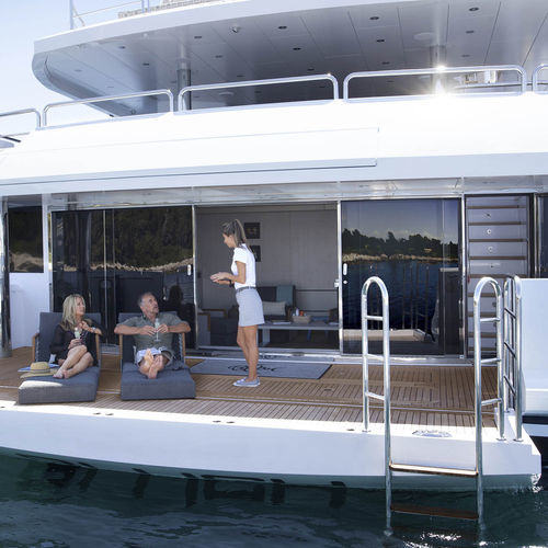 Porta náutica - PHOENIX MARINE SOLUTIONS - de correr / em aço inoxidável / hidráulica