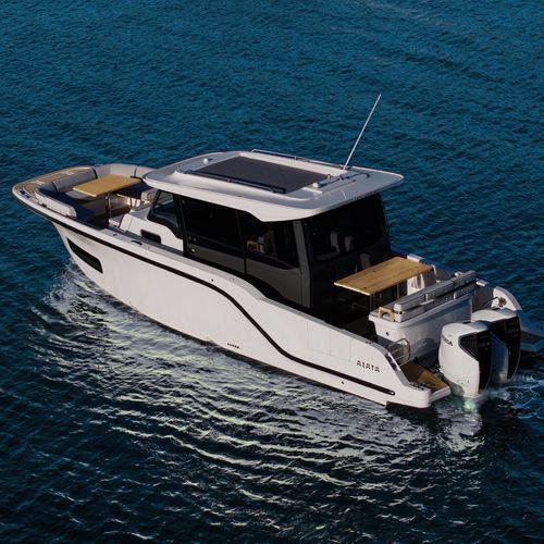Lancha Express Cruiser com motor de popa - Wayfinder 38 - AIATA BOATS - bimotor / com casa do leme / de pesca esportiva