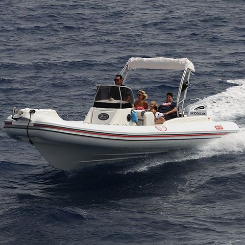 Barco inflável com motor de popa - MG 820 - SAVER  S.R.L. - semirrígido / com console central / máx. 22 pessoas