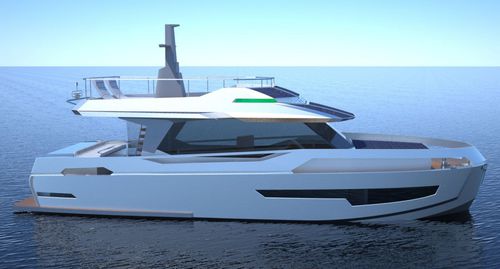 Lancha Express Cruiser elétrica - GN47 - Naval Yachts - com motor de centro / a diesel / híbrida