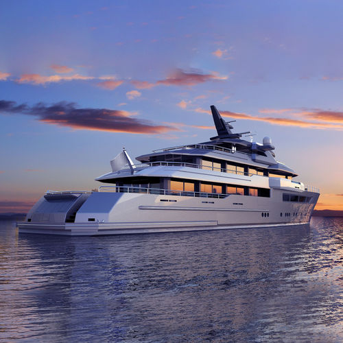 Megaiate de cruzeiro - 5500  - ARESA SHIPYARD - com casa de leme elevada / eixo de hélice / em aço