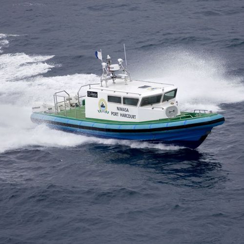 Barco profissional barco-patrulha - 1300 SENTINEL RFB - ARESA SHIPYARD - com motor de popa / em PRFV / barco inflável semirrígido