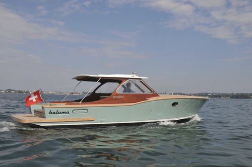Lancha Express Cruiser com motor de centro - PICNIC CABIN® 10M - DUBOURDIEU - bimotor / semirrígida / com hard-top