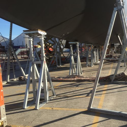 Cavalete de apoio para barco a motor - TAR2T 10 h. 10/15 - Naval Tecno Sud - ajustável / para quilha / galvanizado